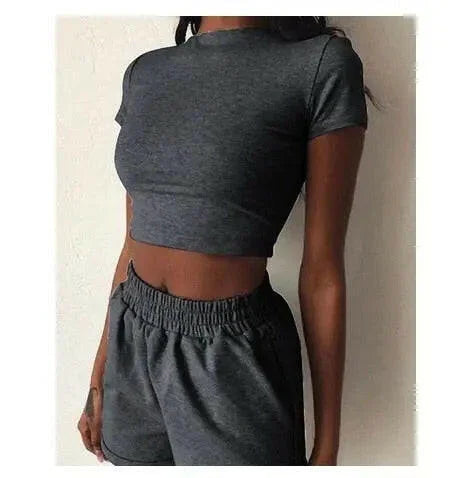 Lounge Crop Top + Shorts - LUXLIFE BRANDS