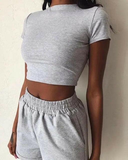 Lounge Crop Top + Shorts - LUXLIFE BRANDS