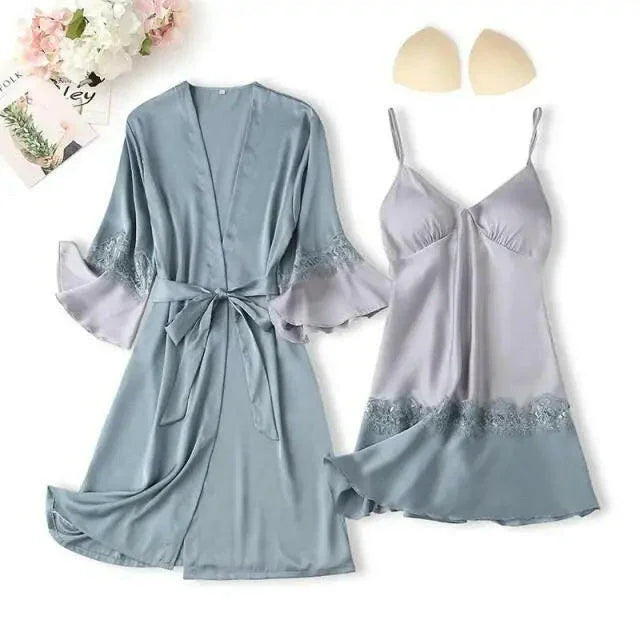 Matching Nightgown & Robe Set - LUXLIFE BRANDS