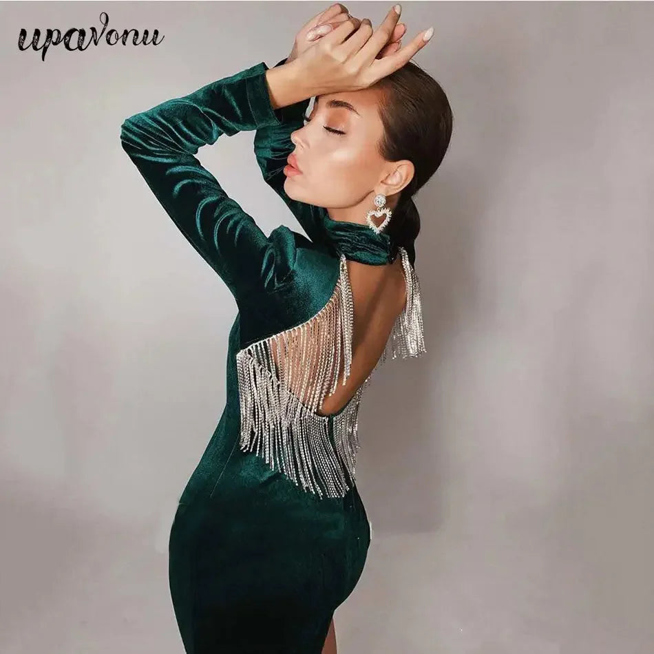 Velvet Evening Party Dress - LUXLIFE BRANDS
