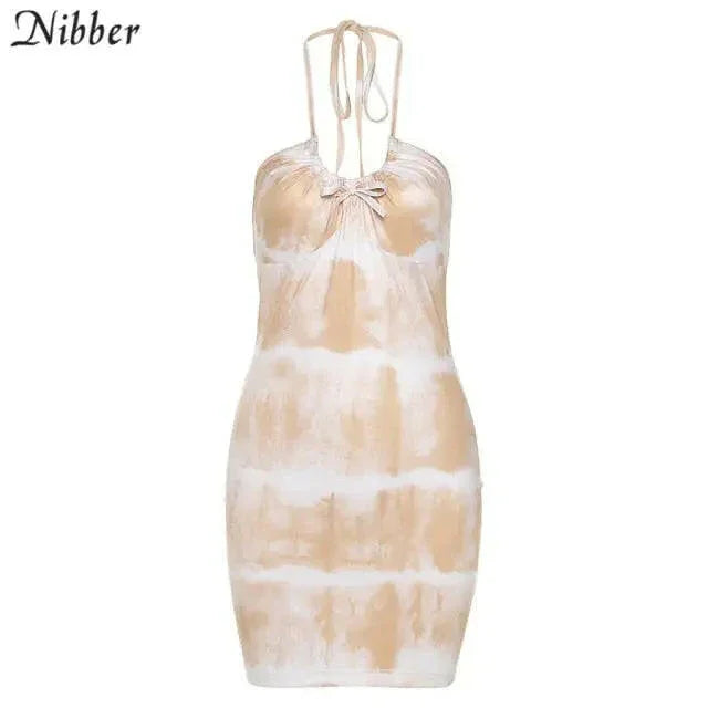 Tie Die Sheer Halter Beach Dress - LUXLIFE BRANDS