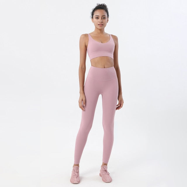 Seamless Yoga Fitness Top & Leggings Set - Available In 6 Colors
