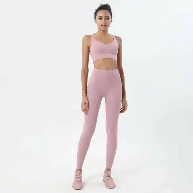 Seamless Yoga Fitness Top & Leggings Set - Available In 6 Colors - LUXLIFE BRANDS