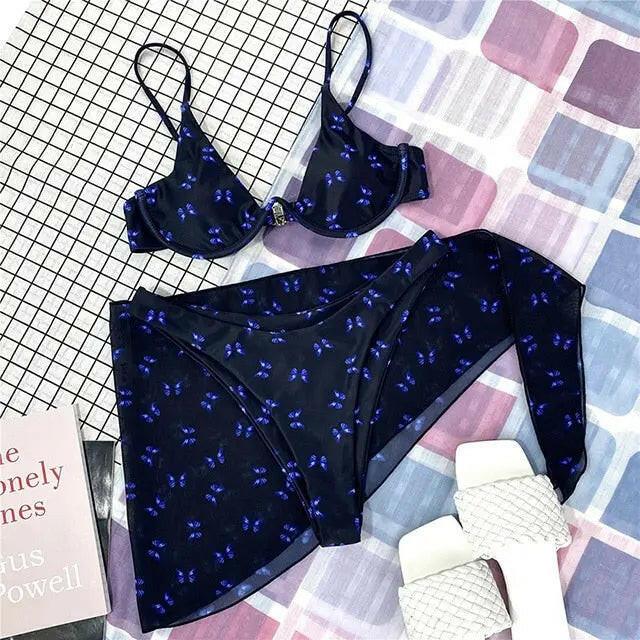 Sexy Marble Print Push Up Bikini - LUXLIFE BRANDS