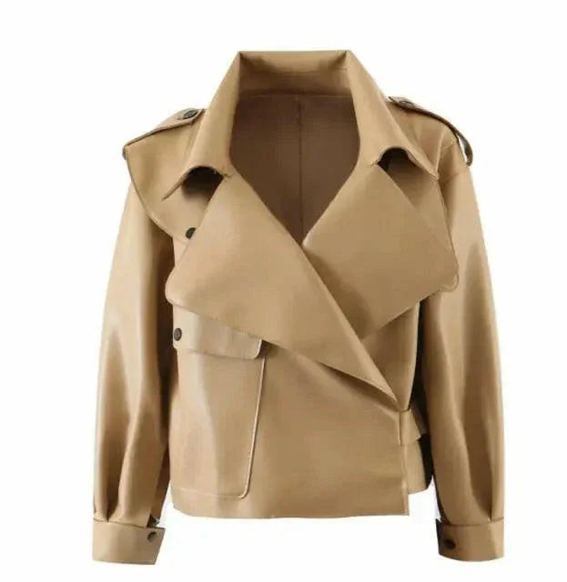 Chic Faux Leather Jacket Autumn Streetwear - LUXLIFE BRANDS