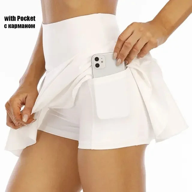 Halley High Waist Quick Dry Tennis Skort - LUXLIFE BRANDS