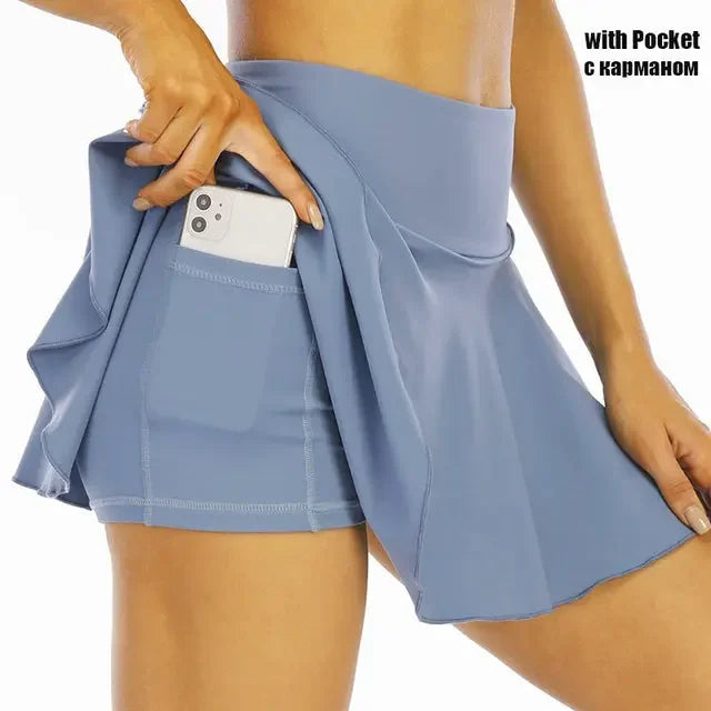 Halley High Waist Quick Dry Tennis Skort - LUXLIFE BRANDS