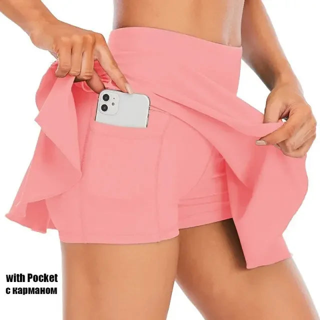 Halley High Waist Quick Dry Tennis Skort - LUXLIFE BRANDS