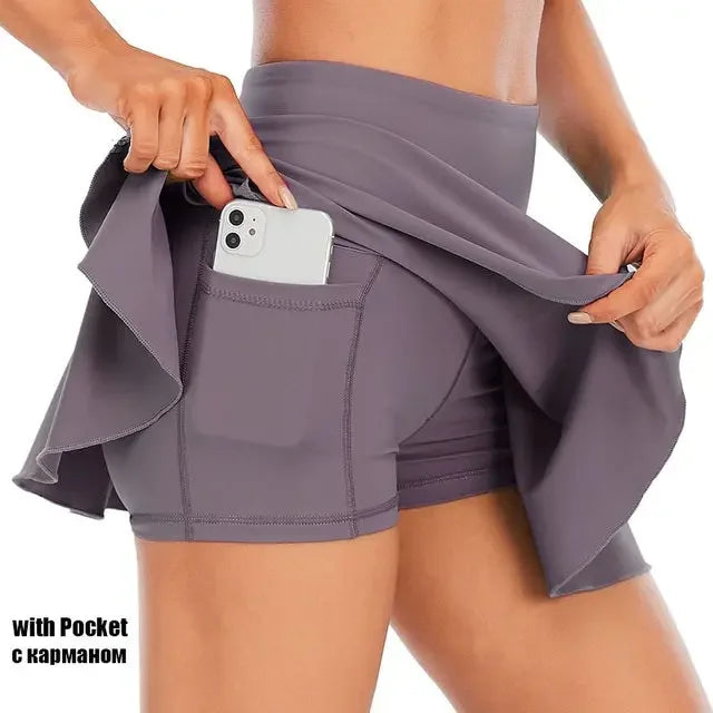 Halley High Waist Quick Dry Tennis Skort - LUXLIFE BRANDS