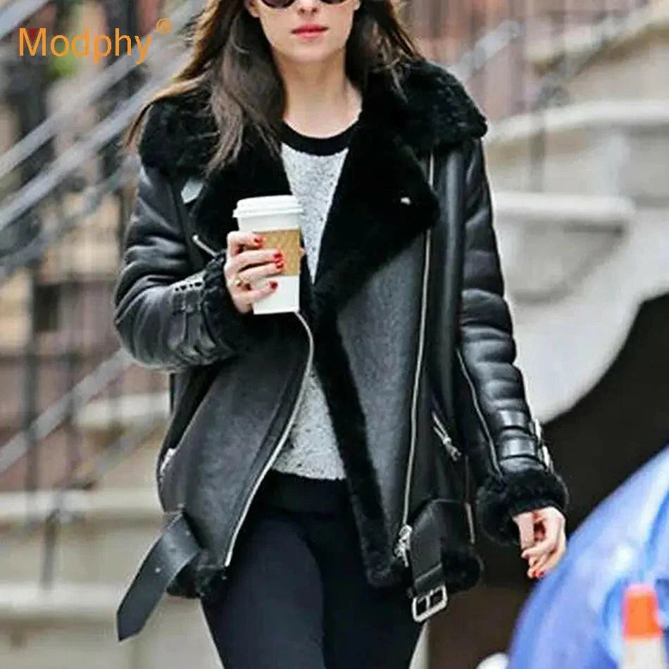 Warm Winter Faux Leather Jacket - LUXLIFE BRANDS