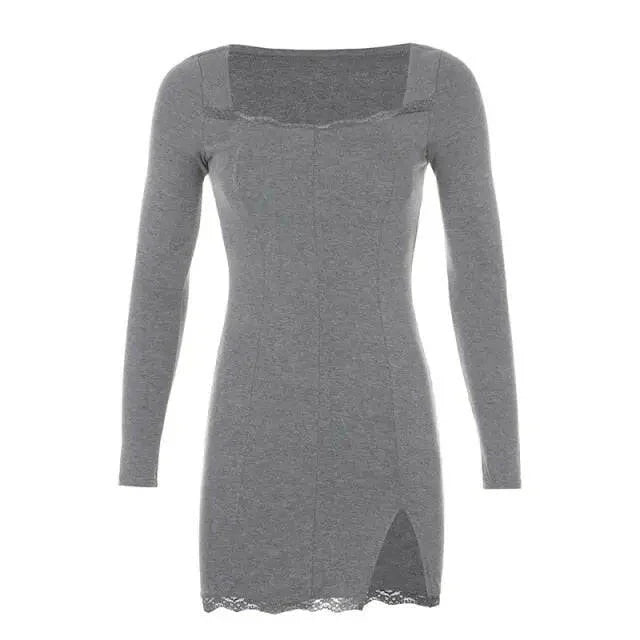 Brooklyn Long Sleeve Lace Detail Party Dress - LUXLIFE BRANDS