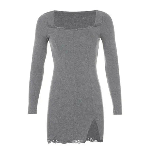 Brooklyn Long Sleeve Lace Detail Party Dress - LUXLIFE BRANDS