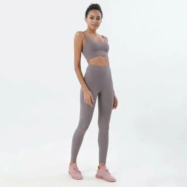 Seamless Yoga Fitness Top & Leggings Set - Available In 6 Colors - LUXLIFE BRANDS