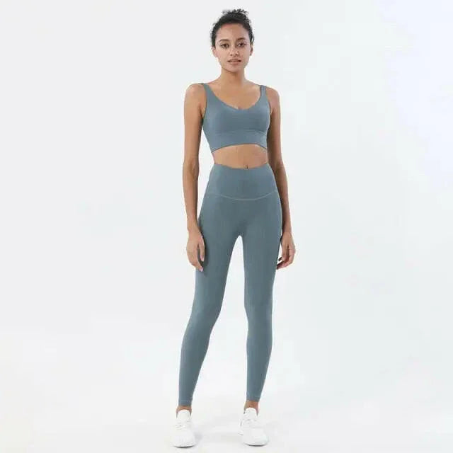 Seamless Yoga Fitness Top & Leggings Set - Available In 6 Colors - LUXLIFE BRANDS