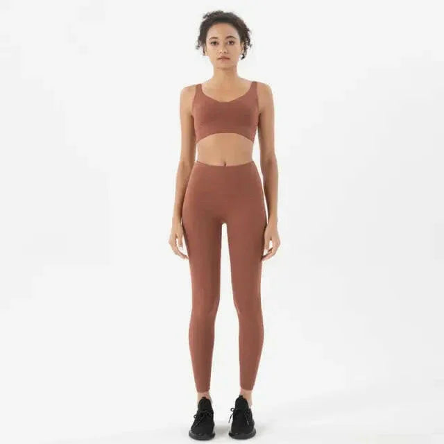 Seamless Yoga Fitness Top & Leggings Set - Available In 6 Colors - LUXLIFE BRANDS