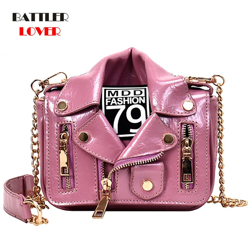 Zipper & Chain Leather Handbag - LUXLIFE BRANDS