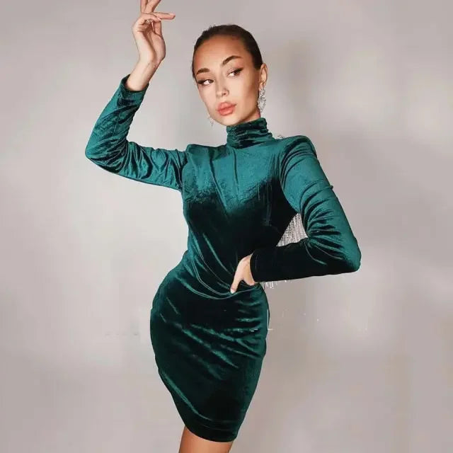 Velvet Evening Party Dress - LUXLIFE BRANDS