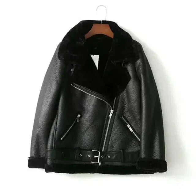 Warm Winter Faux Leather Jacket - LUXLIFE BRANDS