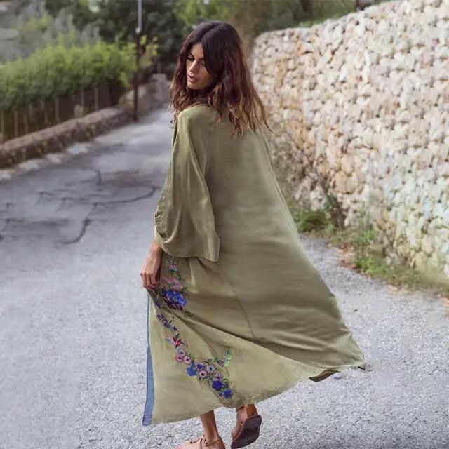 Embroidered Beach Tunic Beach Cover Up Sarong - LUXLIFE BRANDS