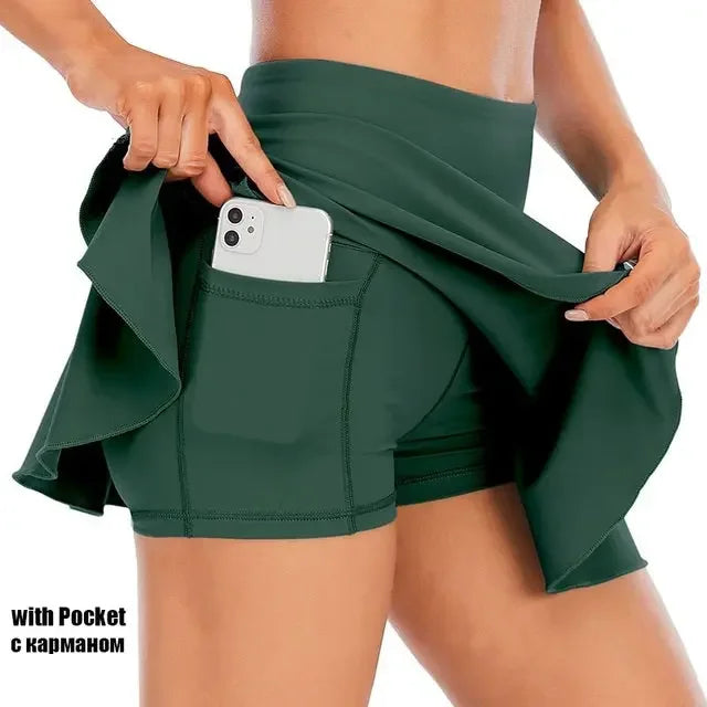 Halley High Waist Quick Dry Tennis Skort - LUXLIFE BRANDS