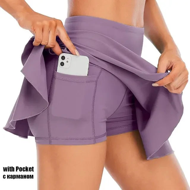 Halley High Waist Quick Dry Tennis Skort - LUXLIFE BRANDS
