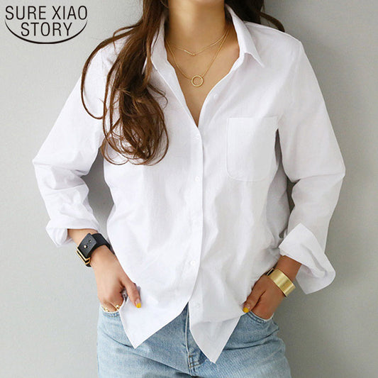 Loose Fit Turn-Down Collar Blouse - LUXLIFE BRANDS