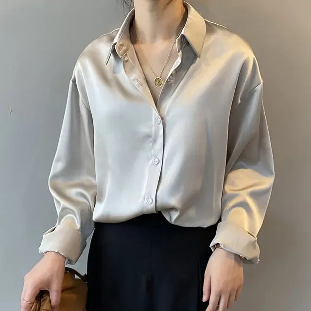 Satin Vintage Blouse - LUXLIFE BRANDS
